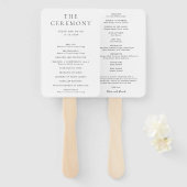 Elegant Black and White Classic Wedding Program ハンドファン (正面&裏面)