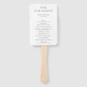 Elegant Black and White Classic Wedding Program ハンドファン (正面)