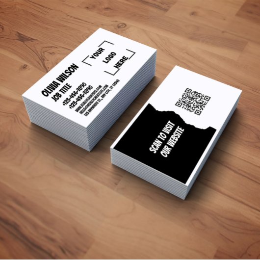 Elegant Black and White Corporate Business Card 名刺