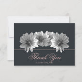 Elegant Black And White Dahlia Bridal Thank You サンキューカード (正面)