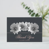 Elegant Black And White Dahlia Bridal Thank You サンキューカード (スタンド正面)