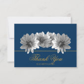 Elegant Black And White Dahlia Bridal Thank You サンキューカード (正面)