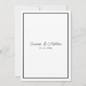  Elegant black and white floral lace RSVP 招待状 (裏面)