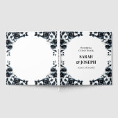 Elegant Black and White Floral Wedding ゲストブック (全面)