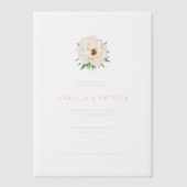 Elegant Black and White Floral Wedding Invitation ベラム紙招待状 (正面)