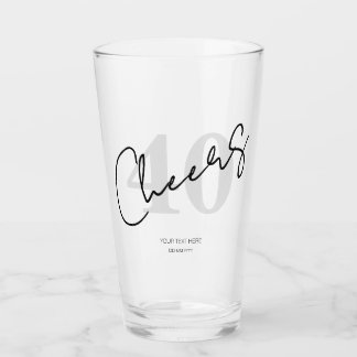 Elegant Black and White Forty 40th Birthday タンブラーグラス