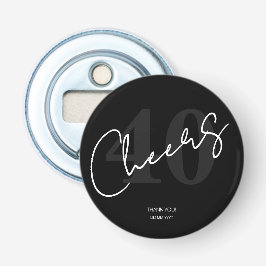 Elegant Black and White Forty 40th Birthday 栓抜き