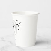 Elegant Black and White Forty 40th Birthday 紙コップ (左)