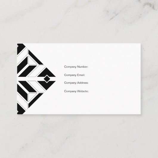 Elegant Black and White Geometric Design 名刺 (裏面)