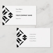 Elegant Black and White Geometric Design 名刺 (正面/裏面)