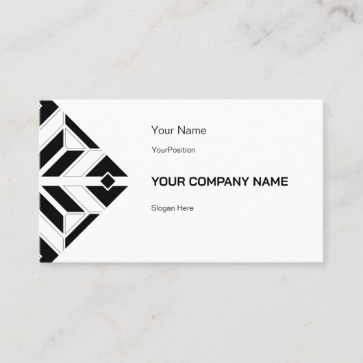 Elegant Black and White Geometric Design 名刺 (正面)