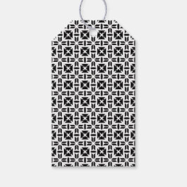 Elegant Black and White Geometric Pattern ギフトタグ