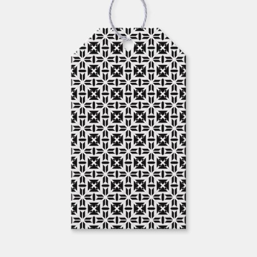 Elegant Black and White Geometric Pattern ギフトタグ (正面)