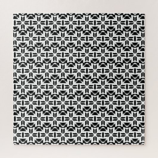 Elegant Black and White Geometric Pattern ジグソーパズル (縦)