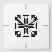 Elegant Black and White Geometric Pattern スクエア壁時計 (正面)