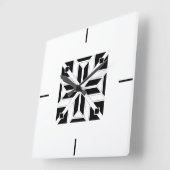 Elegant Black and White Geometric Pattern スクエア壁時計 (傾斜)