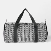Elegant Black and White Geometric Pattern ダッフルバッグ (裏面)