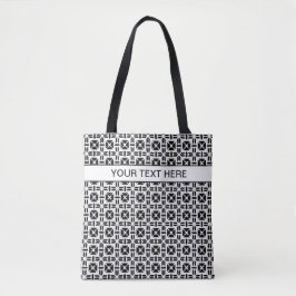 Elegant Black and White Geometric Pattern トートバッグ
