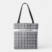 Elegant Black and White Geometric Pattern トートバッグ (裏面)