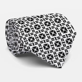 Elegant Black and White Geometric Pattern ネクタイ (ロール)