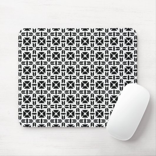 Elegant Black and White Geometric Pattern マウスパッド (マウス)