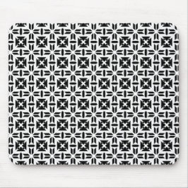 Elegant Black and White Geometric Pattern マウスパッド