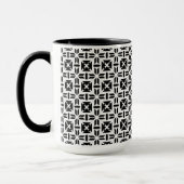 Elegant Black and White Geometric Pattern マグカップ (左)