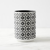 Elegant Black and White Geometric Pattern マグカップ (中央)