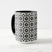 Elegant Black and White Geometric Pattern マグカップ (正面左)