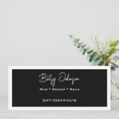Elegant Black and White Gift Certificate Card 招待状 (スタンド正面)
