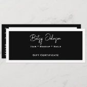 Elegant Black and White Gift Certificate Card 招待状 (正面/裏面)