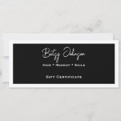 Elegant Black and White Gift Certificate Card 招待状 (正面)