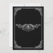 Elegant black and white Gothic Bridal Shower 案内状 (裏面)