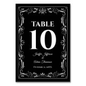 Elegant black and white Gothic Wedding テーブルナンバー (裏面)