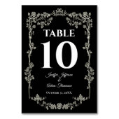 Elegant black and white Gothic Wedding テーブルナンバー (裏面)
