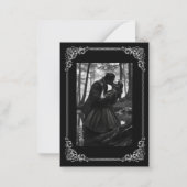 Elegant black and white Gothic  wedding ノートカード (裏面)