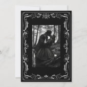 Elegant black and white Gothic wedding Invitation 招待状 (裏面)