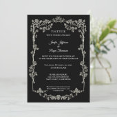 Elegant black and white Gothic wedding Invitation 招待状 (スタンド正面)