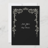 Elegant black and white Gothic wedding Invitation 招待状 (裏面)