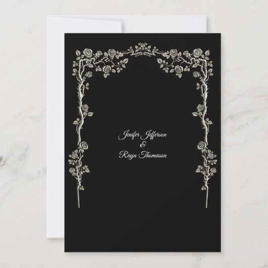 Elegant black and white Gothic wedding Invitation 招待状 (裏面)