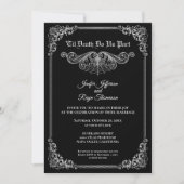 Elegant black and white Gothic wedding Invitation 招待状 (正面)