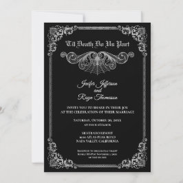 Elegant black and white Gothic wedding Invitation 招待状