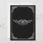 Elegant black and white Gothic wedding Invitation 招待状 (裏面)