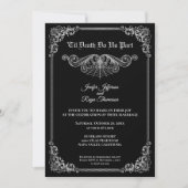Elegant black and white Gothic wedding Invitation 招待状 (正面)