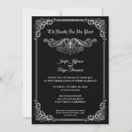 Elegant black and white Gothic wedding Invitation 招待状