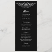 Elegant black and white Gothic Wedding Menu メニュー (正面)