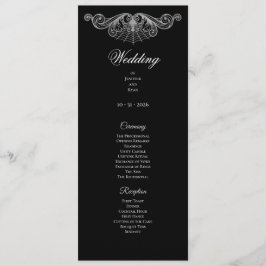 Elegant black and white Gothic Wedding Program メニュー