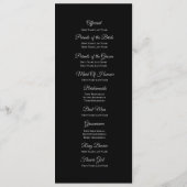 Elegant black and white Gothic Wedding Program メニュー (裏面)