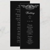 Elegant black and white Gothic Wedding Program メニュー (正面/裏面)