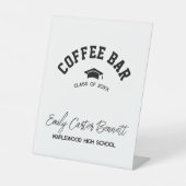 Elegant Black and White Graduation Coffee Bar 台座サイン (正面)